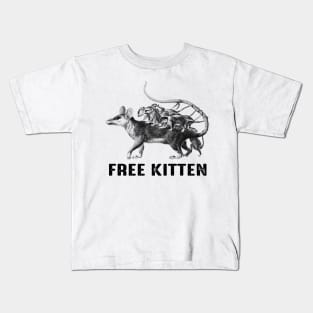 Free Kitten Black&White Kids T-Shirt